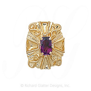 GS149 AMY - 14 Karat Gold Amethyst Slide 